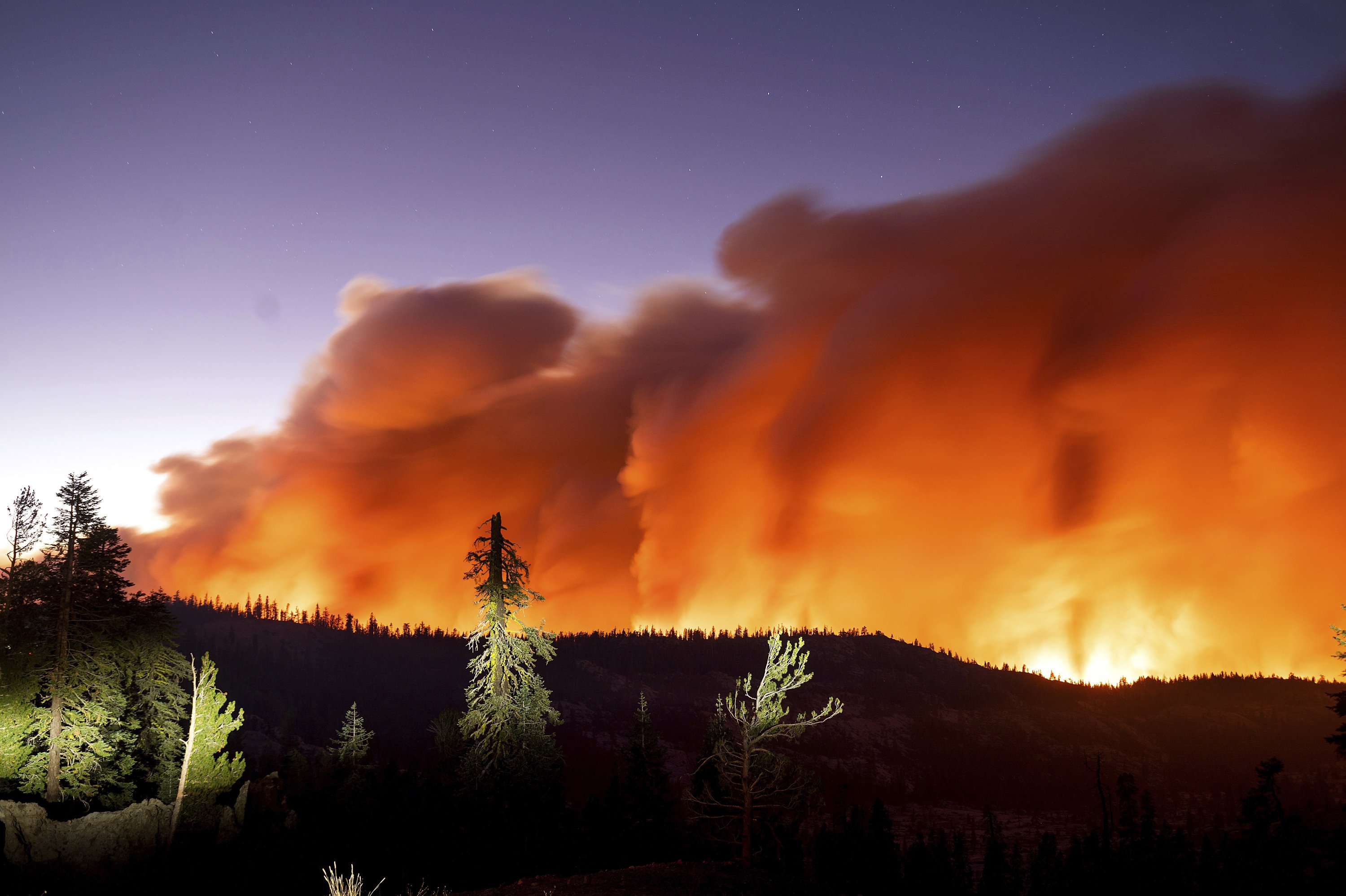 The Caldor Fire burns in Eldorado National Forest, California, U.S., Aug. 29, 2021. (AP File Photo)