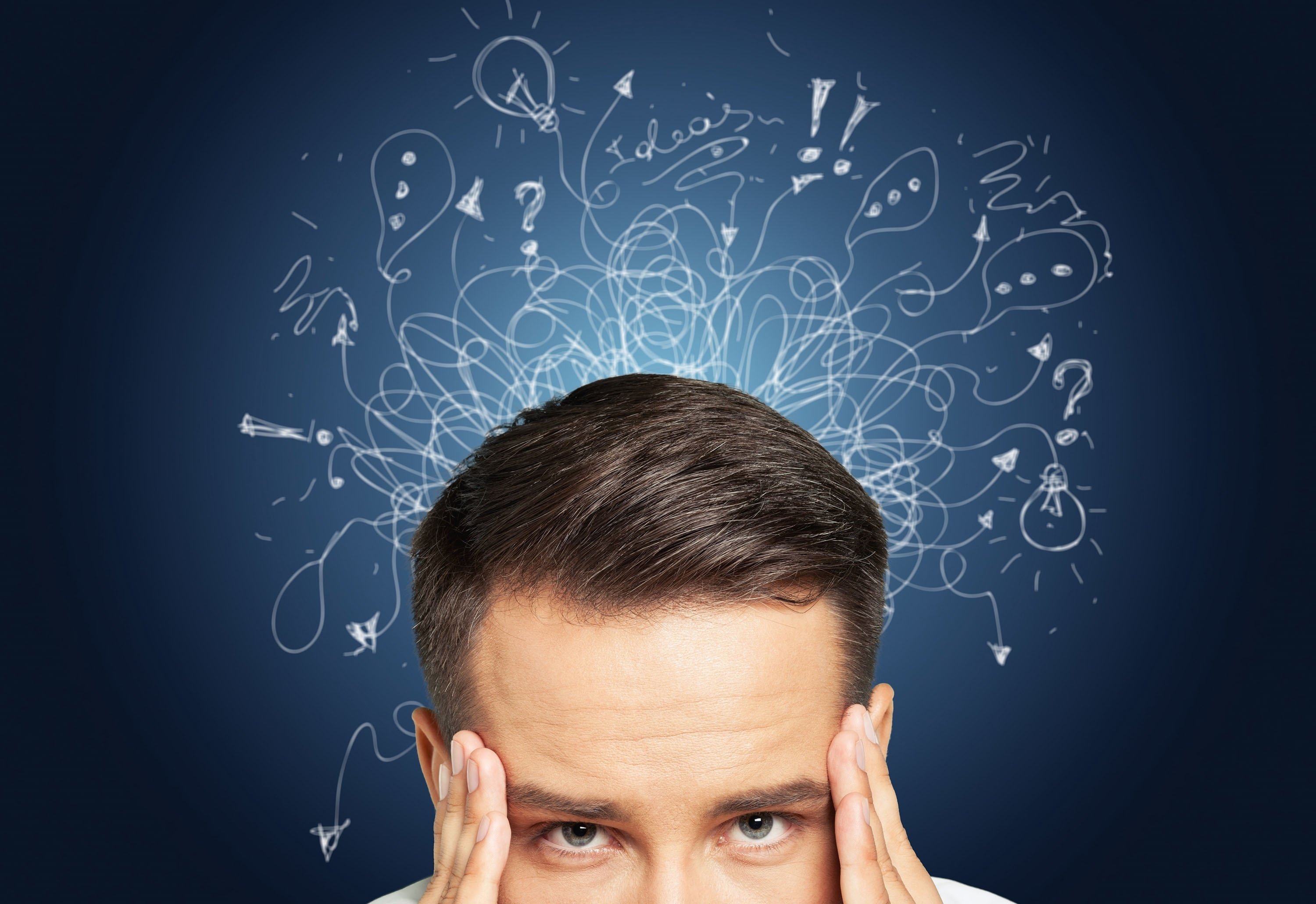 An illustration of a man suffering from confusion. (Shutterstock Photo)