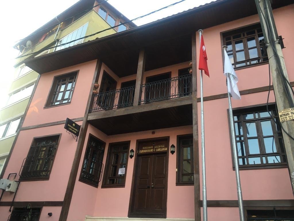 A photo showing the entrance of Gurabahane-i Laklakan, the "House of Fallen Storks" located in Bursa, Turkey, June 28, 2021. (Photo by İrem Yaşar)