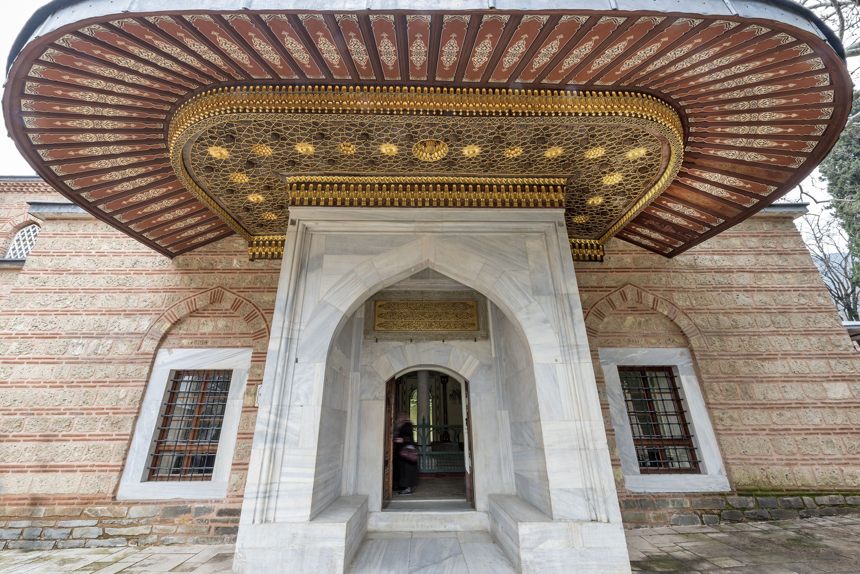 The entrance of the Sultan Murad II Tomb, Bursa, northwestern Turkey. (Getty Images) 