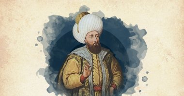 This widely used illustration painted by court painter Konstantin Kapıdağlı in the early 19th century shows Sultan Murad II, the sixth ruler of Ottoman beylik that turned into an empire. (Wikimedia / edited by Büşra Öztürk - Daily Sabah)
