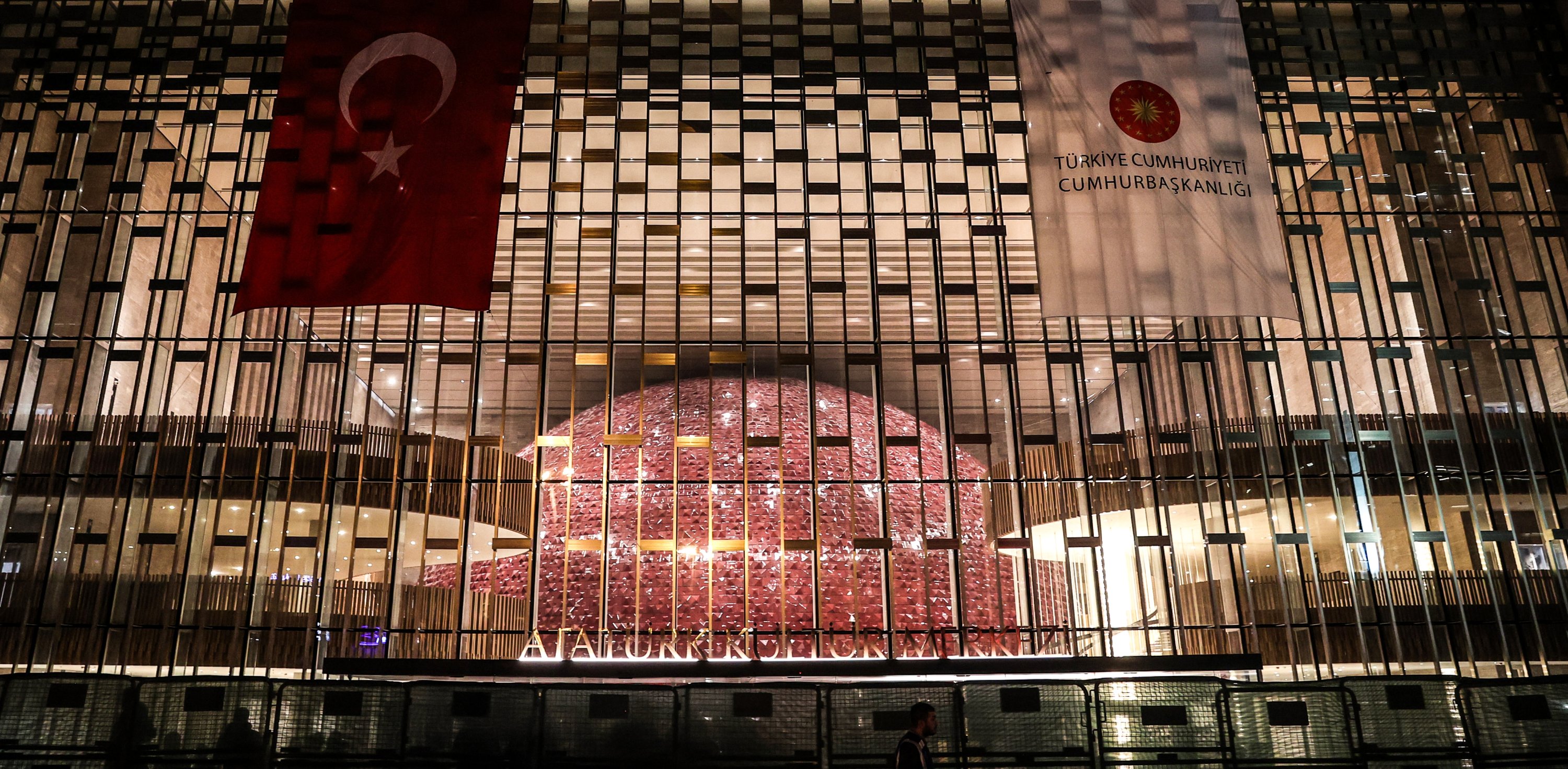 A view from the facade of the  Atatürk Cultural Center in Taksim, Istanbul, Turkey, Oct. 28, 2021. (AA)