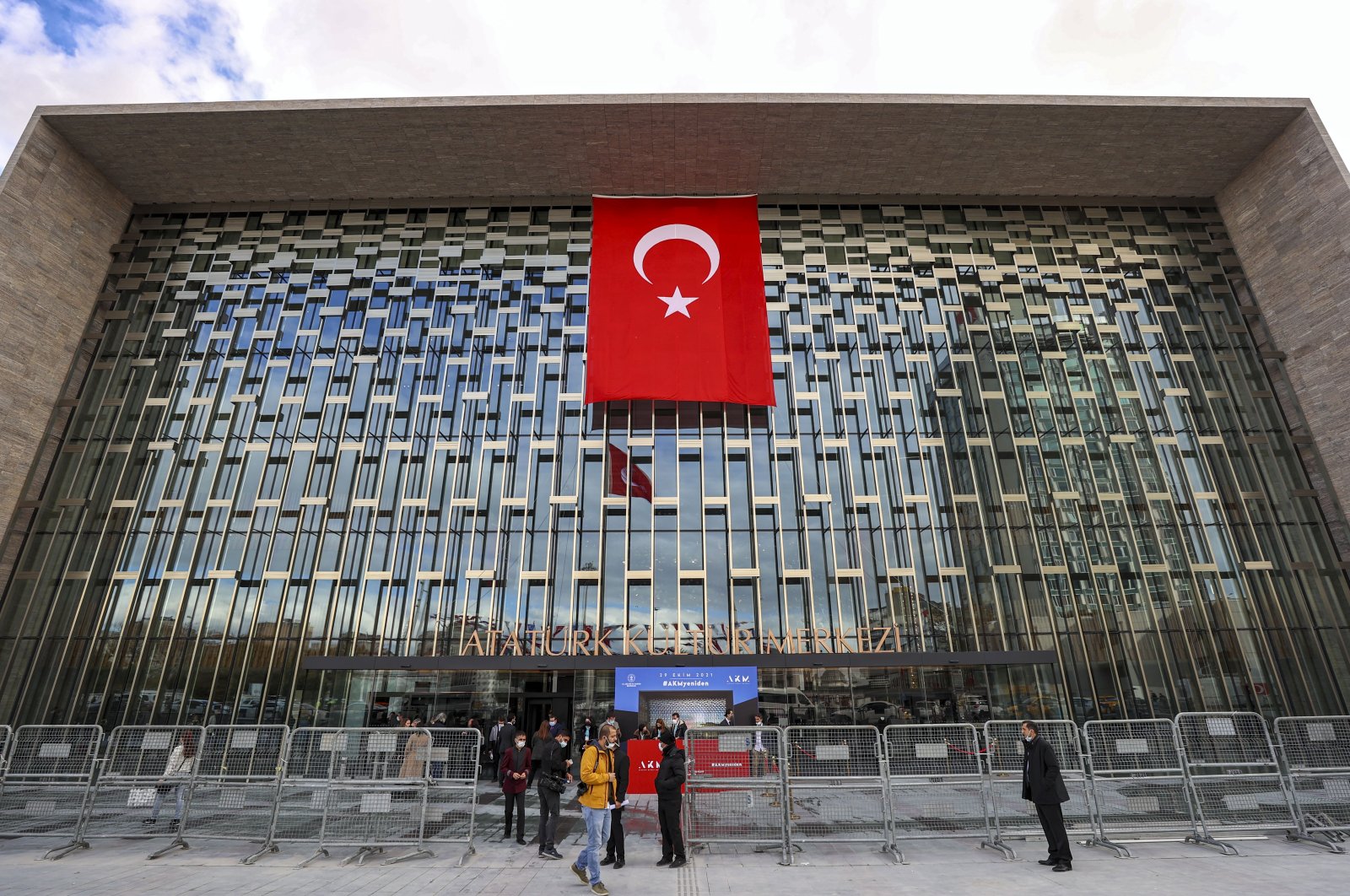 An external view of Atatürk Cultural Center (AKM), in Istanbul, Turkey, Oct. 28, 2021. (AA PHOTO)