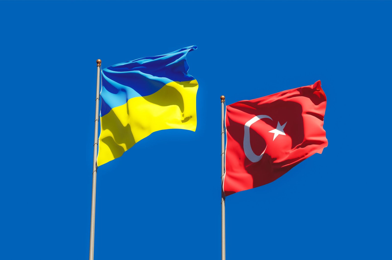 Flags of Ukraine and Turkey. (Shutterstock Photo)