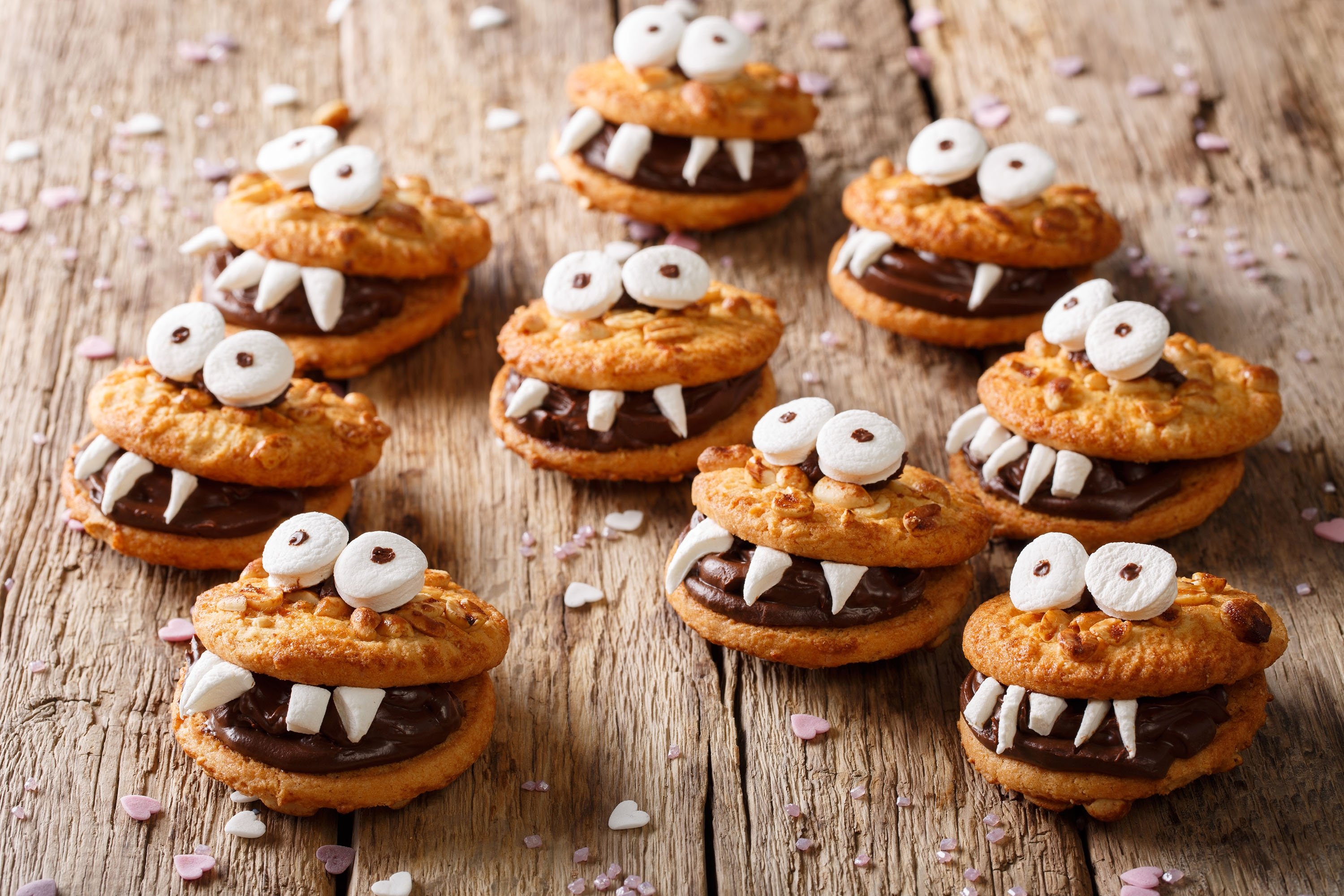 Funny monsters made out of cookies with chocolate. (Shutterstock Photo)