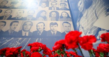 A view from an exhibition in memory of Turkish diplomats killed by Armenian terrorists, in Los Angeles, U.S., April 24, 2021. (AA)
