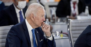 U.S. President Joe Biden reacts during a meeting at the G-20 leaders' summit in Rome, Italy, Oct. 30, 2021. (Photo by AFP)