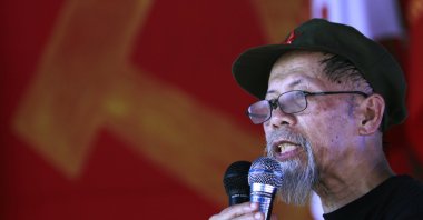 Communist rebel Jorge Madlos delivers a speech during the celebration of the 42nd anniversary of the Communist Party of the Philippines, Dec. 26, 2010, at Mt. Diwata in the southern Philippines.  (AP File Photo)