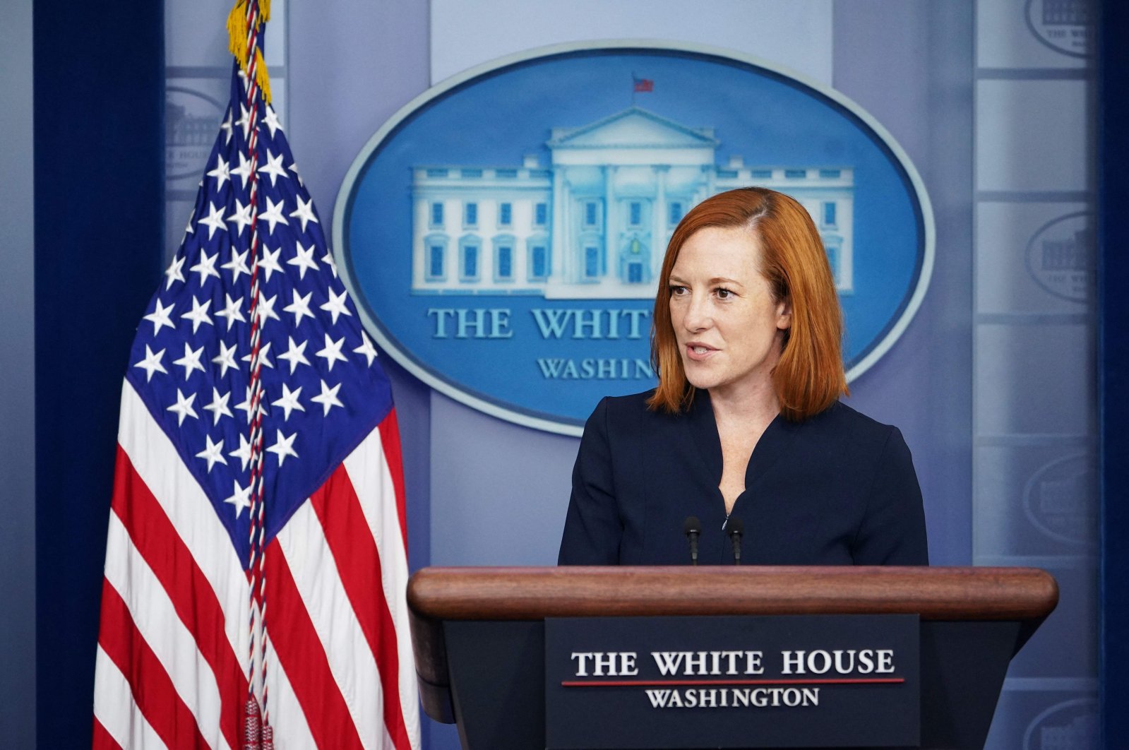 White House Press Secretary Jen Psaki speaks during the daily briefing in the Brady Briefing Room of the White House in Washington, D.C., U.S., Sept. 24, 2021. (AFP Photo)
