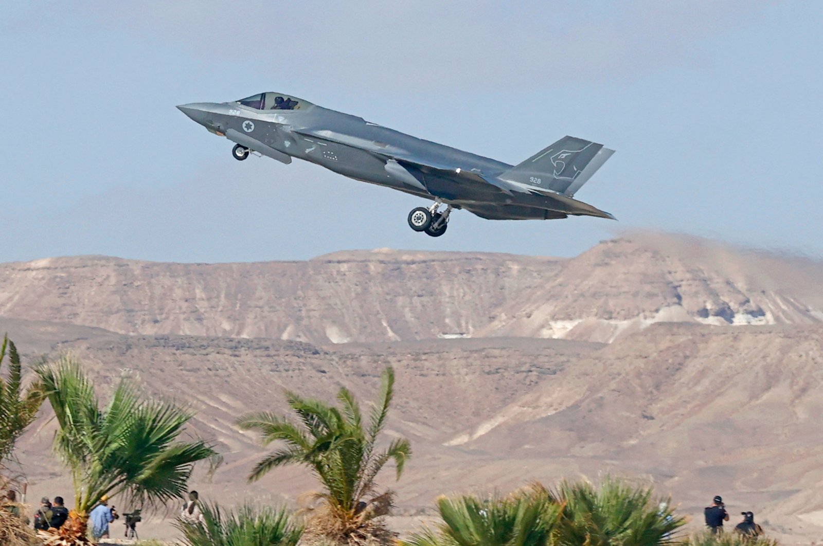An Israeli air force F-35 fighter takes off during the "Blue Flag" multinational air defense exercise at the Ovda air force base, north of Eilat, Israel, on Oct. 24, 2021. (AFP Photo)