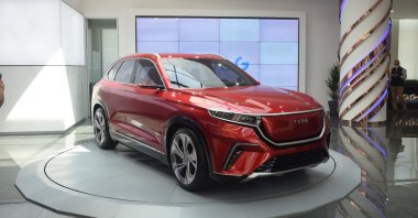 A prototype of an SUV model of Turkey’s first domestic car is seen during an event in the northwestern province of Kocaeli, Turkey, Aug. 24, 2021. (AA Photo)