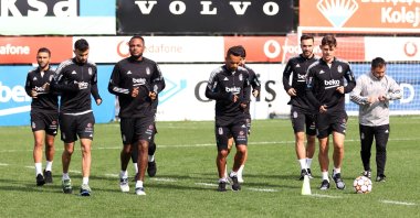 Beşiktaş players train ahead of their UEFA Champions League match against Sporting Lisbon, Istanbul, Turkey, Nov. 1, 2021. (DHA Photo)