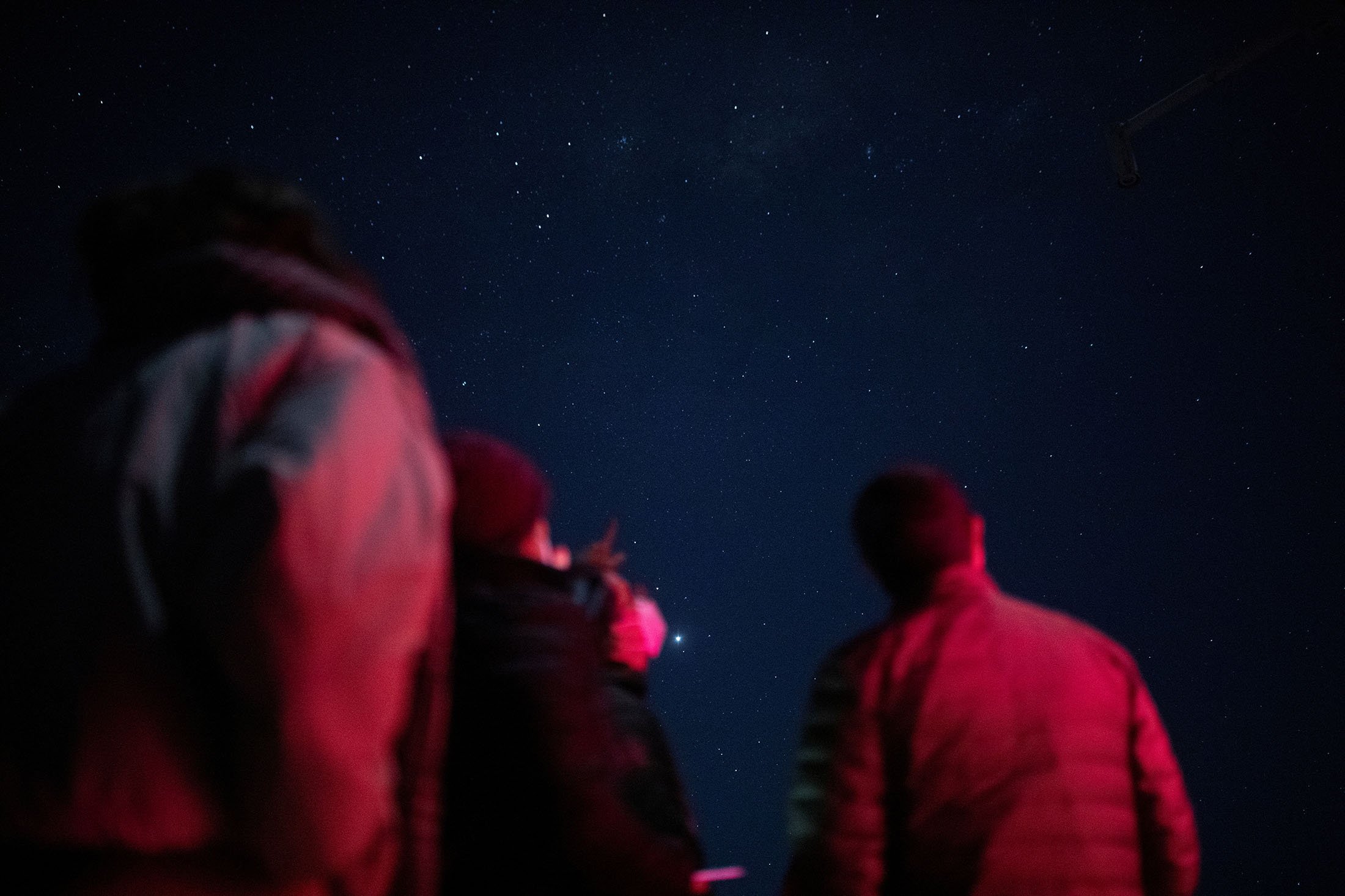People look at the sky during a visit at Las Campanas Observatory, located in the Andes Mountains, in the Atacama Desert area, near Vallenar, Chile, Oct. 14, 2021. (Reuters Photo)