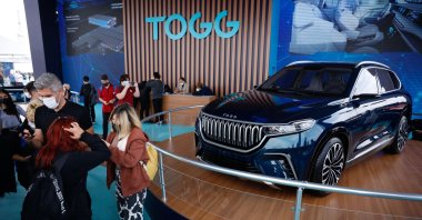 A prototype of an SUV model of Turkey’s first domestic car is seen during the aerospace and technology event Teknofest, Istanbul, Turkey, Sept. 21, 2021. (DHA Photo)