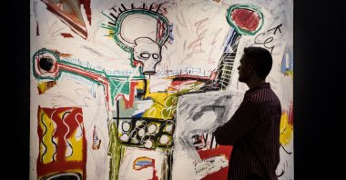 A person looks at an untitled 1982 artwork, courtesy of the Museum Boijmans Van Beuningen, Rotterdam on show in London, U.K., Sept 19, 2017. (Getty Images)
