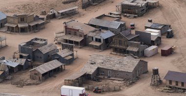 The Bonanza Creek Ranch, where actor Alec Baldwin pulled the trigger on a prop gun while filming "Rust" and unwittingly killed a cinematographer and injured a director, in Santa Fe, New Mexico, U.S., Oct. 23, 2021. (AP Photo)