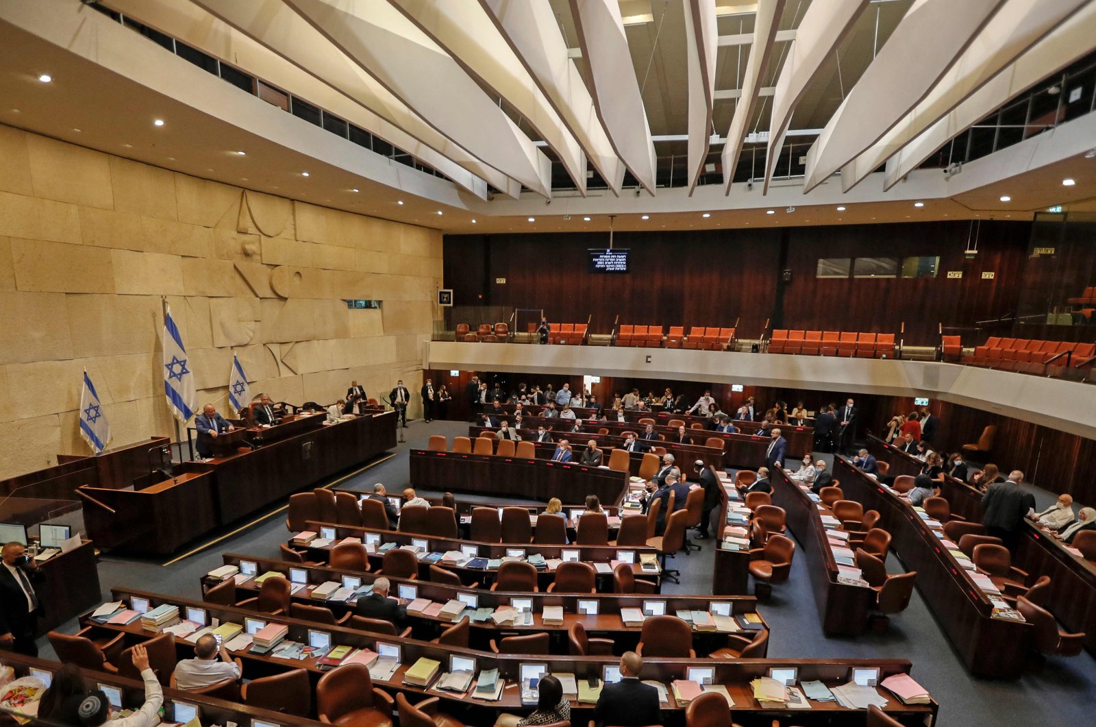 A general view of a plenum session and vote on the state budget at the Knesset (Israeli parliament), in Jerusalem, Israel, Nov. 3, 2021. (AFP Photo)