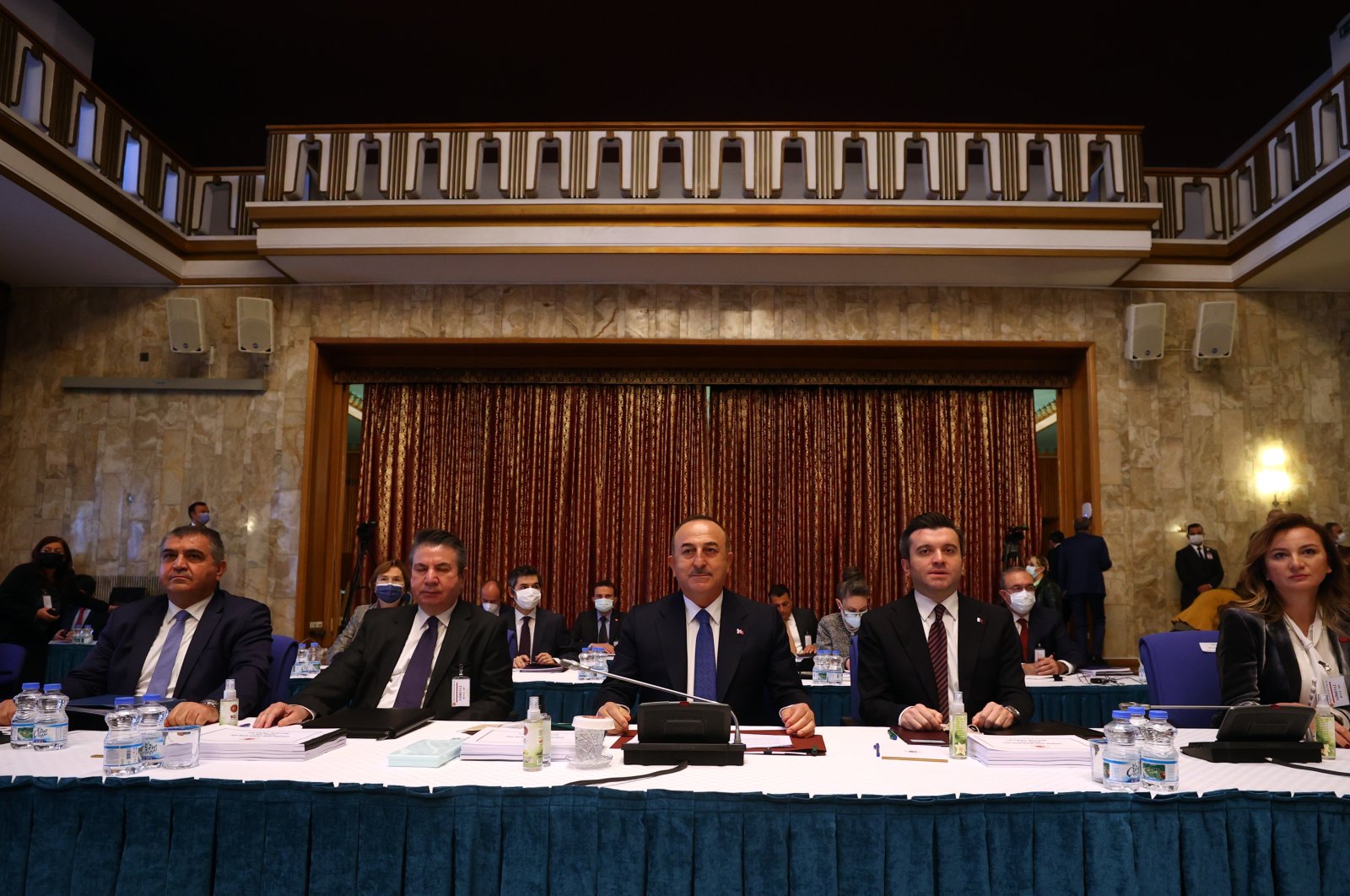 Foreign Minister Mevlüt Çavuşoğlu (C) speaks at the Planning and Budget Committee of the Grand National Assembly of Turkey (TBMM) in the capital Ankara, Turkey, Nov. 4, 2021. (AA Photo)