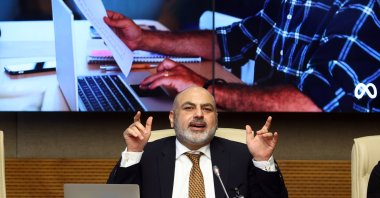 Azzam Alameddin, Facebook’s director of public policy covering the Middle East, North Africa and Turkey, addresses lawmakers in the Turkish parliament's digital media committee, Nov. 4, 2021. (AA Photo)