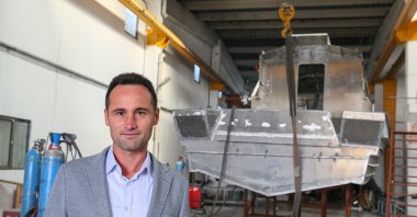 Gözüyılmaz Mühendislik and Izmir Shipyard Deputy General Manager Özgür Inam at the company facility, Izmir, western Turkey, Nov. 5, 2021. (AA Photo)