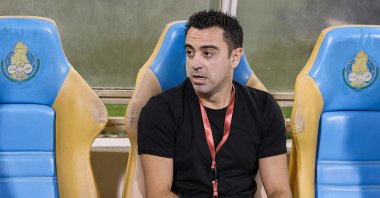 Xavi Hernandez looks on during Al Sadd's match against Al-Duhail SC, in Doha, Qatar, Nov. 3, 2021. (AFP PHOTO)