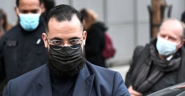 Alexandre Benalla leaves court in Paris, France, Nov. 5, 2021. (AFP Photo)