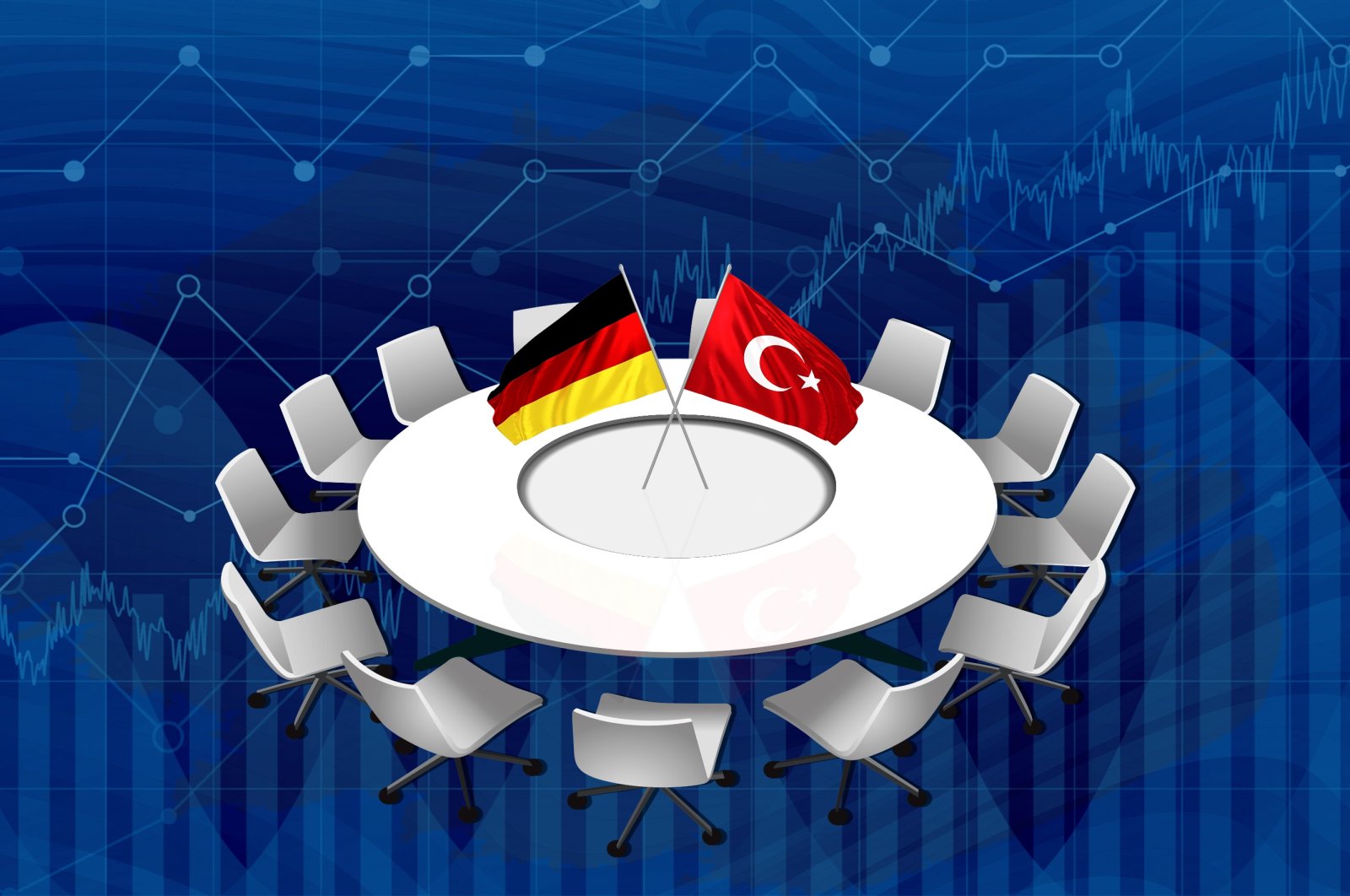 A photo illustration by Daily Sabah's Büşra Öztürk shows the flags of Turkey and Germany, symbolizing the relations of the two countries.