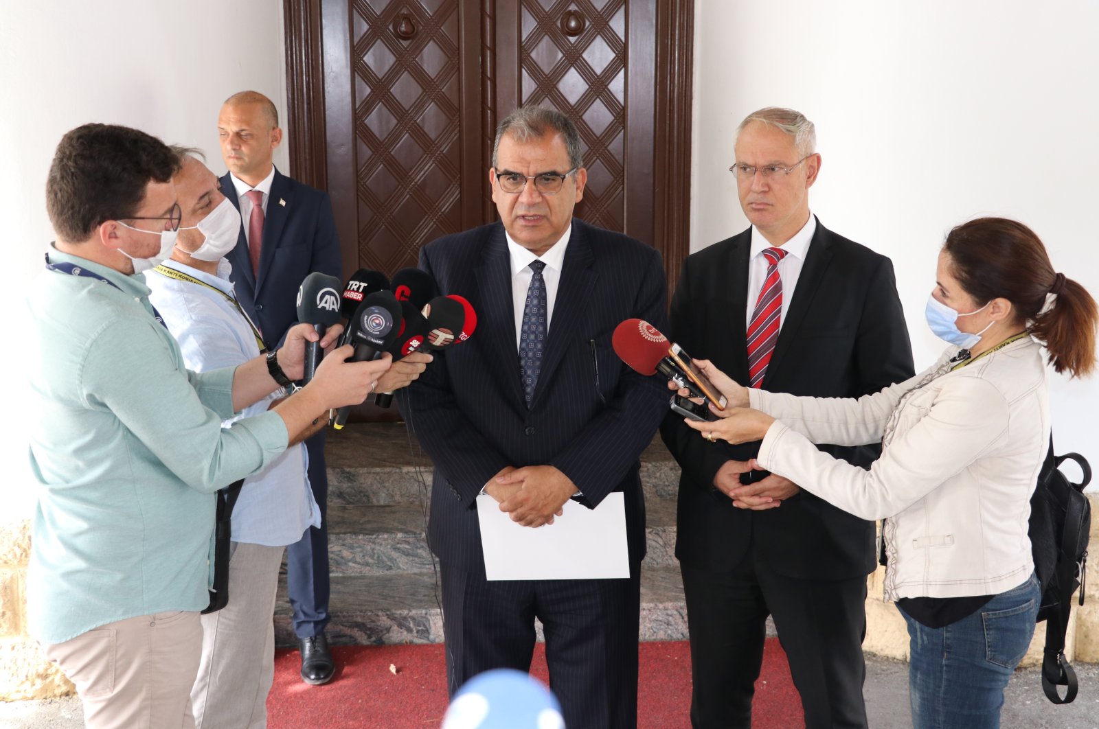 Faiz Sucuoğlu, head of the National Unity Party (UBP), has formed a new government in the Turkish Republic of Northern Cyprus (TRNC), Nov. 1, 2021. (AA Photo)
