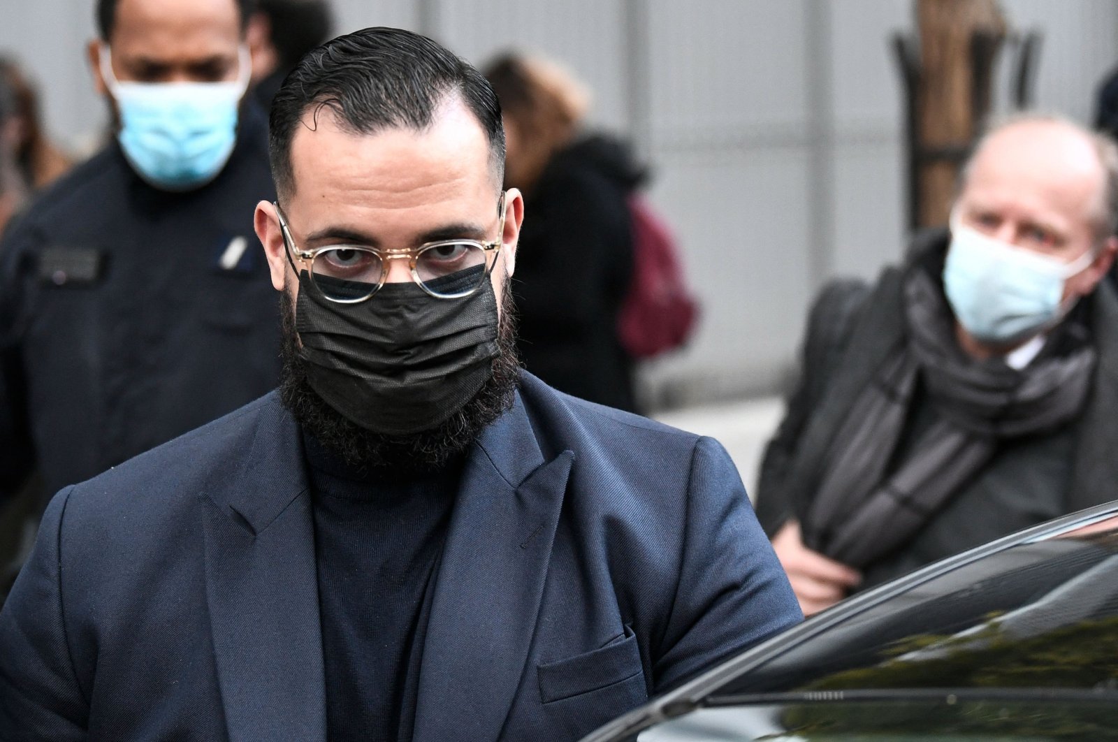 Alexandre Benalla leaves court in Paris, France, Nov. 5, 2021. (AFP Photo)