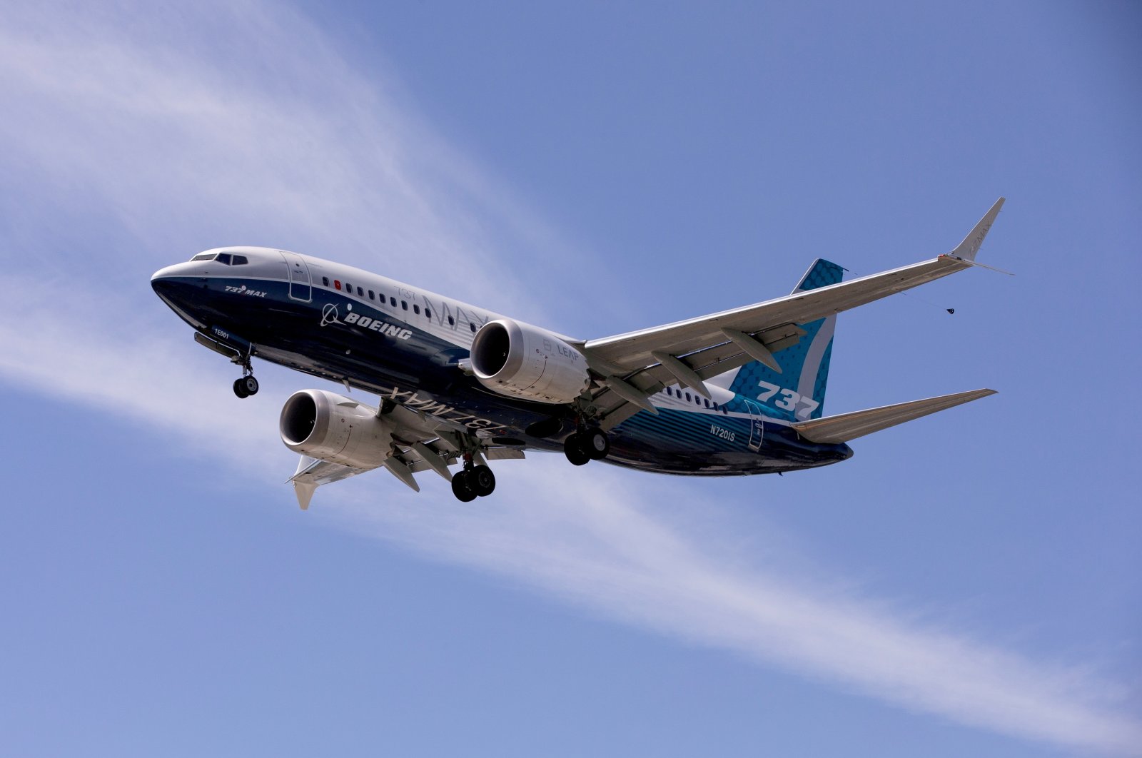 A Boeing 737 MAX airplane lands after a test flight at Boeing Field, Seattle, Washington, U.S., June 29, 2020. (Reuters Photo)