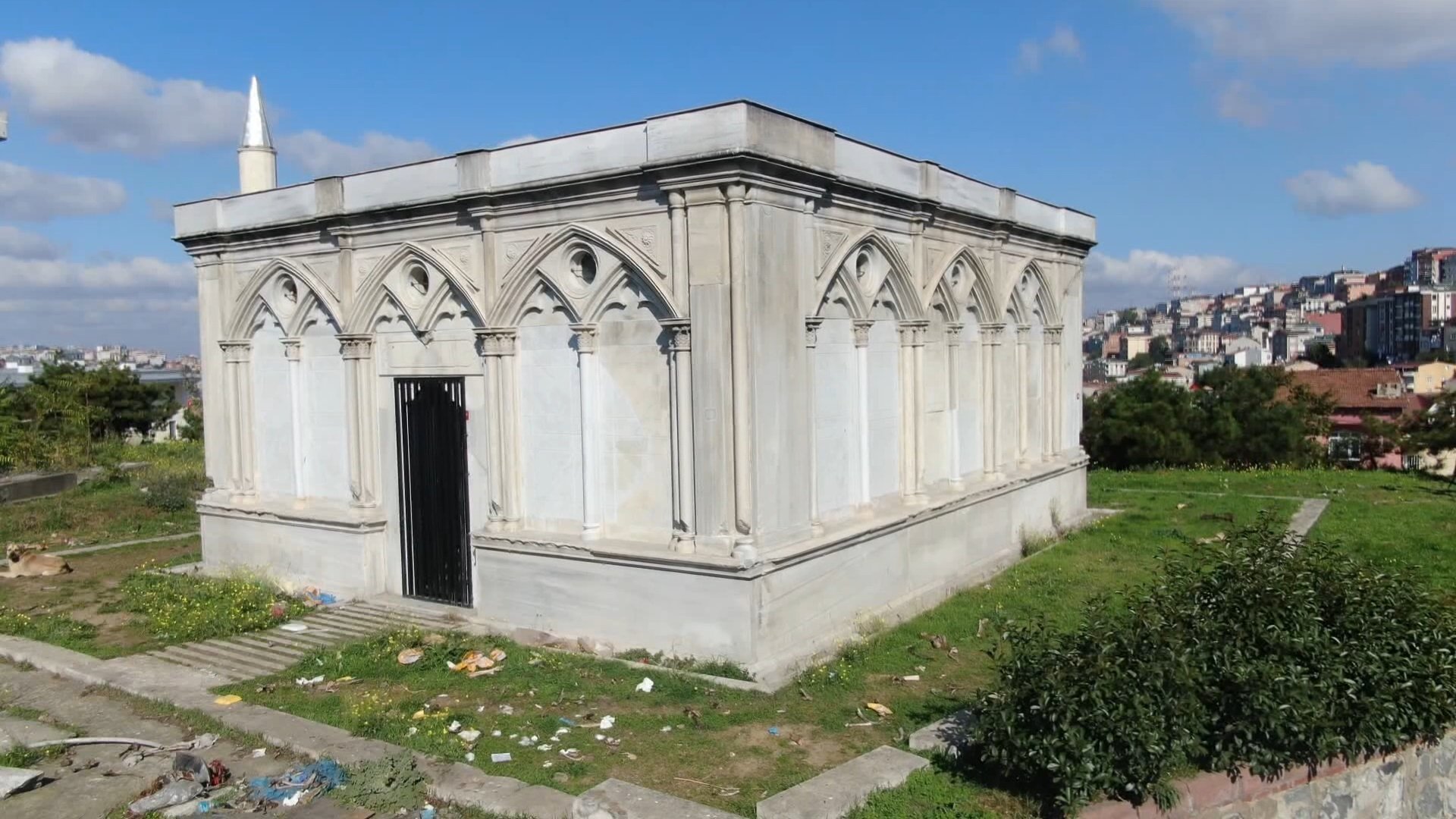 A view from the mausoleum of Abraham Salomon Camondo, Istanbul, Turkey, Nov. 5, 2021. (DHA Photo) 