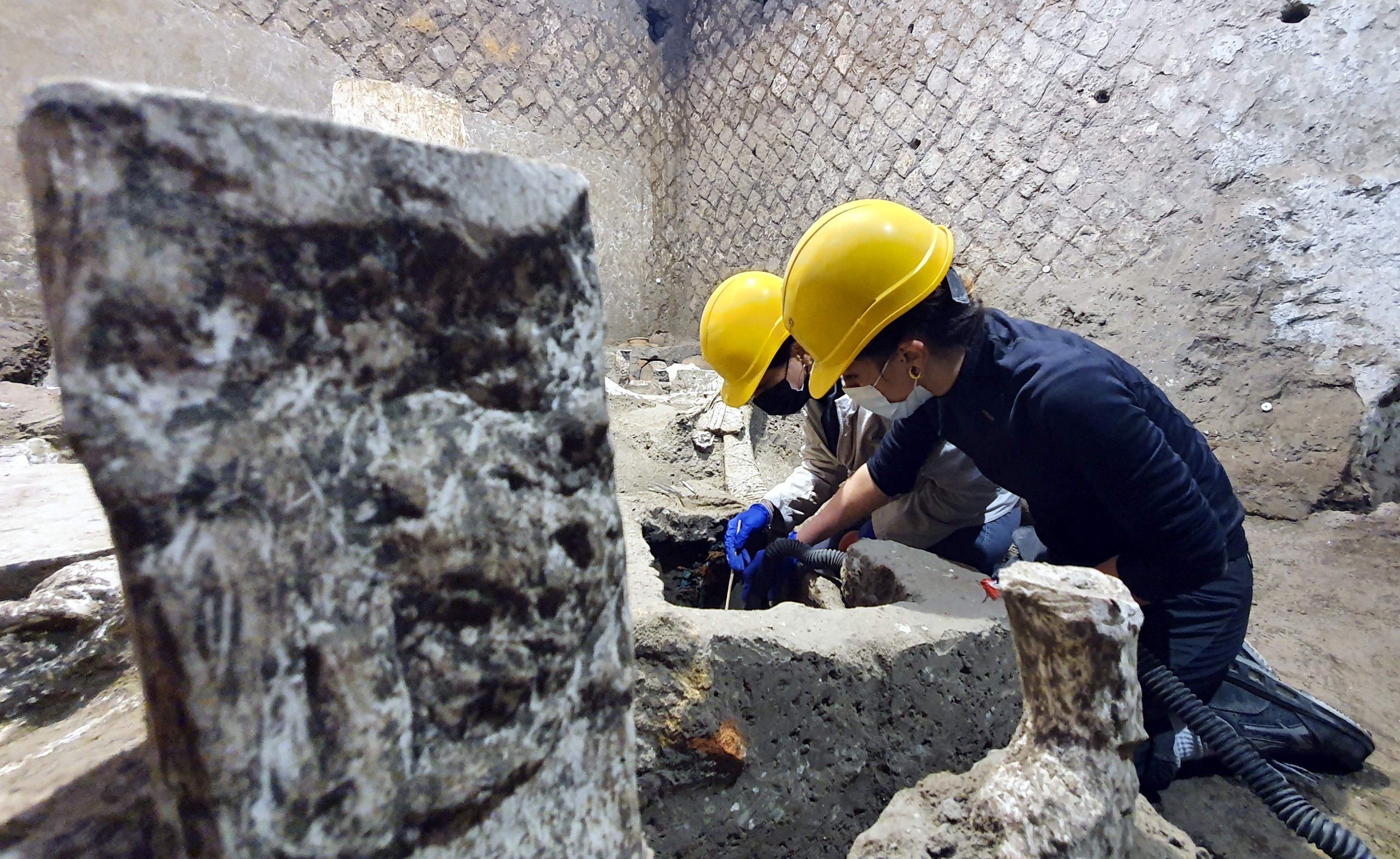 Remains of slave room unearthed at Pompeii in 'rare' find