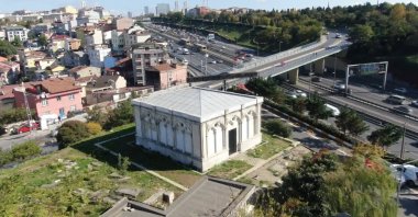 A view from the mausoleum of Abraham Salomon Camondo, Istanbul, Turkey, Nov. 5, 2021. (DHA Photo) 