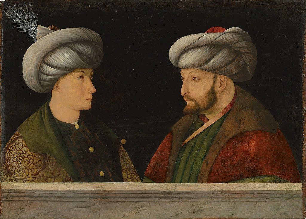 A portrait of Mehmed II with an unknown person believed to be his son, Cem. (Wikimedia)