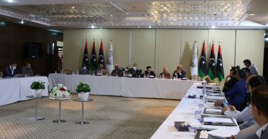 Libya's High Council of State conducts a press conference in the capital, Tripoli, Libya, Nov. 3, 2021 (AA Photo)