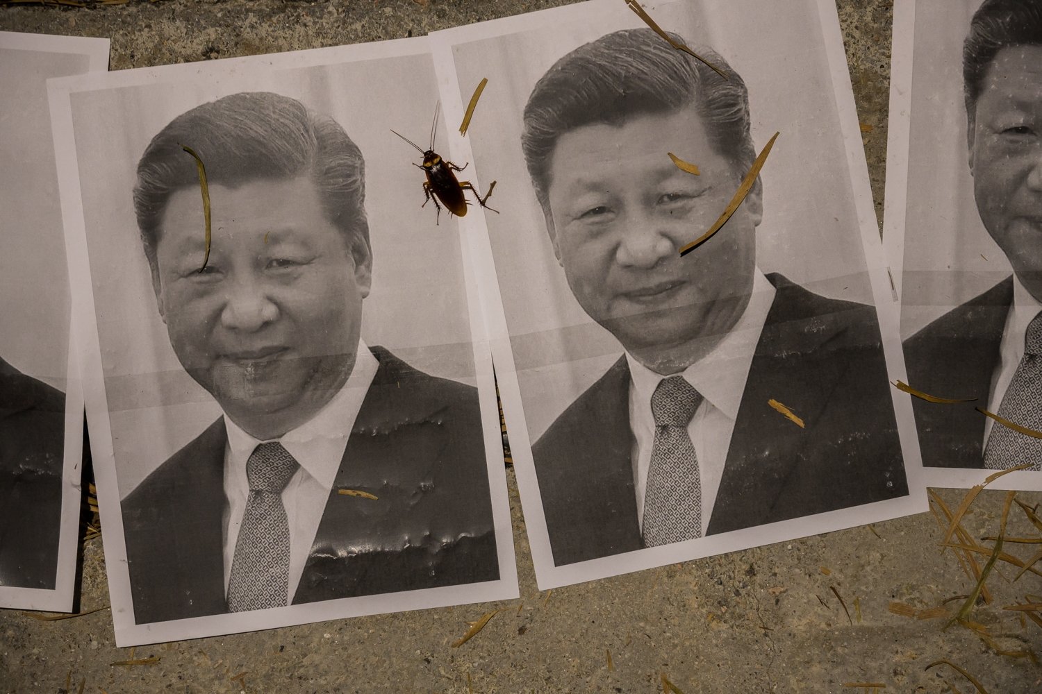 Posters of Xi Jinping are seen during a rally that supports two imprisoned Uyghur professors and the Hong Kong anti extradition bill movement, at the Chinese University of Hong Kong, Hong Kong, China, Sept. 25, 2019. (Getty Images)