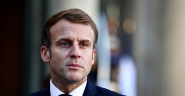 French President Emmanuel Macron looks on during a news conference with Benin's President Patrice Talon after the signing of an agreement about the return of looted cultural artifacts to the African country, at the Elysee Palace in Paris, France, Nov. 9, 2021. (Reuters Photo)