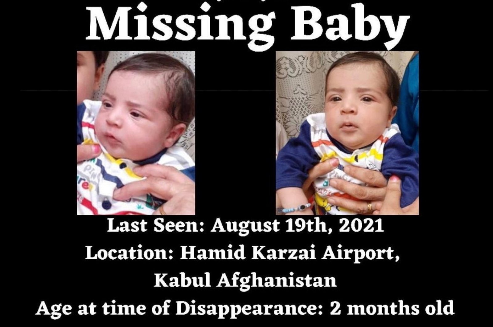 Bayi hilang setelah diserahkan kepada tentara AS di tengah pengambilalihan Taliban