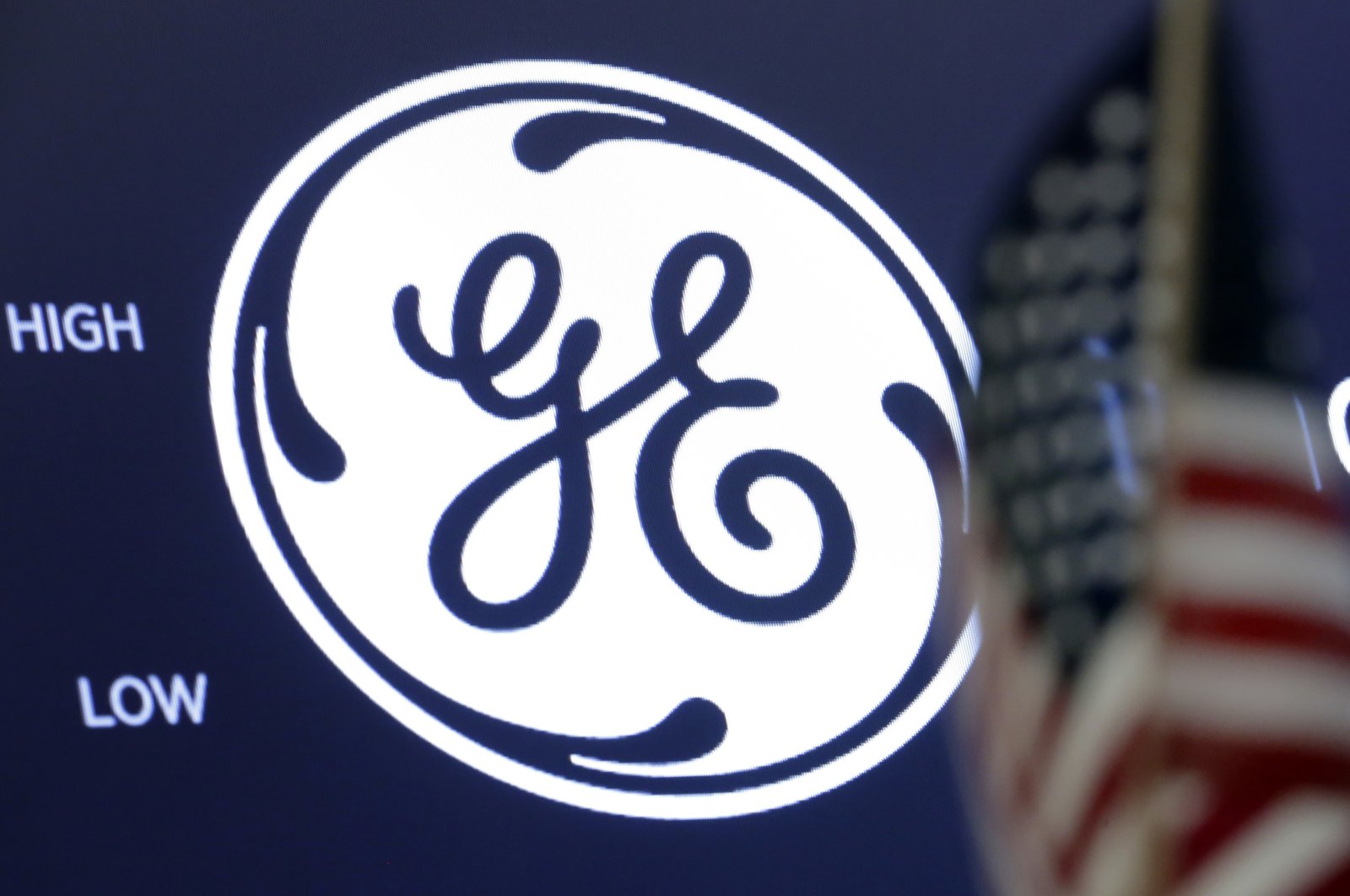 The General Electric logo appears above a trading post on the floor of the New York Stock Exchange, U.S., June 26, 2018. (AP Photo)