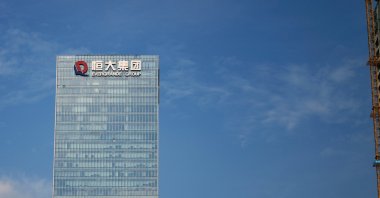 A crane stands at a construction site near the headquarters of China Evergrande Group in Shenzhen, Guangdong province, China, Sept. 26, 2021. (Reuters Photo)