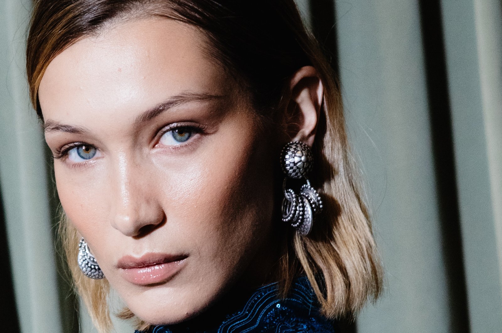 Bella Hadid poses backstage at the Etro fashion show during the Milan Fashion Week Spring/Summer 2020 in Milan, Italy, Sept. 20, 2019. (Getty Images)