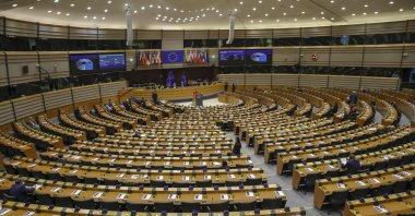 A general view during a mini plenary session of the European Parliament in Brussels, Belgium, Nov. 11, 2021. (EPA Photo)