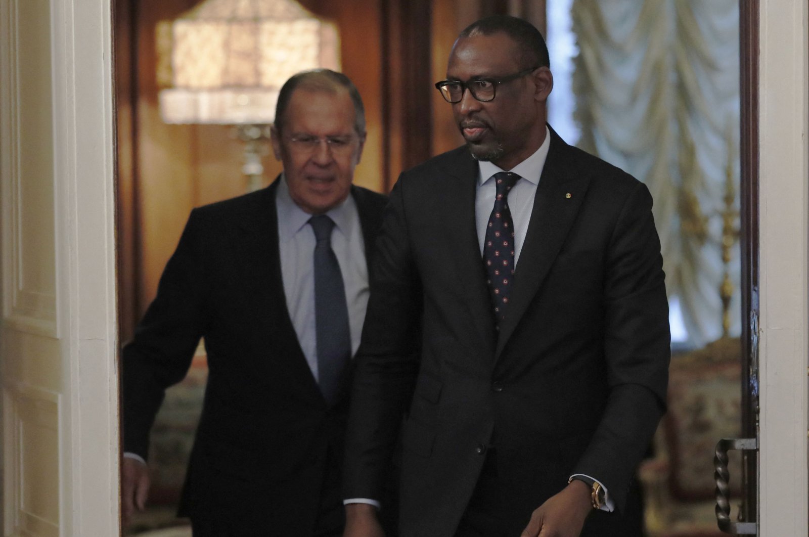 Russian Foreign Minister Sergei Lavrov meets with his Malian counterpart Abdoulaye Diop in Moscow, Russia, Nov. 11, 2021. (AFP Photo)