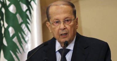 Lebanese President Michel Aoun is seen interacting with journalists after his predecessor endorsed him for the presidency, in Beirut, Lebanon, Oct. 20, 2016. (AP Photo)