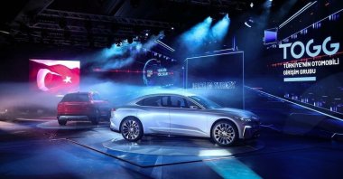 Prototypes of Turkey's national car project TOGG are unveiled during a ceremony in northwestern Kocaeli province's Gebze district, Turkey, Dec. 27, 2019. (AA Photo)