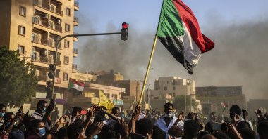 Sudanese people march during a protest against the military coup in Khartoum, Sudan, Nov. 13, 2021. (EPA Photo)