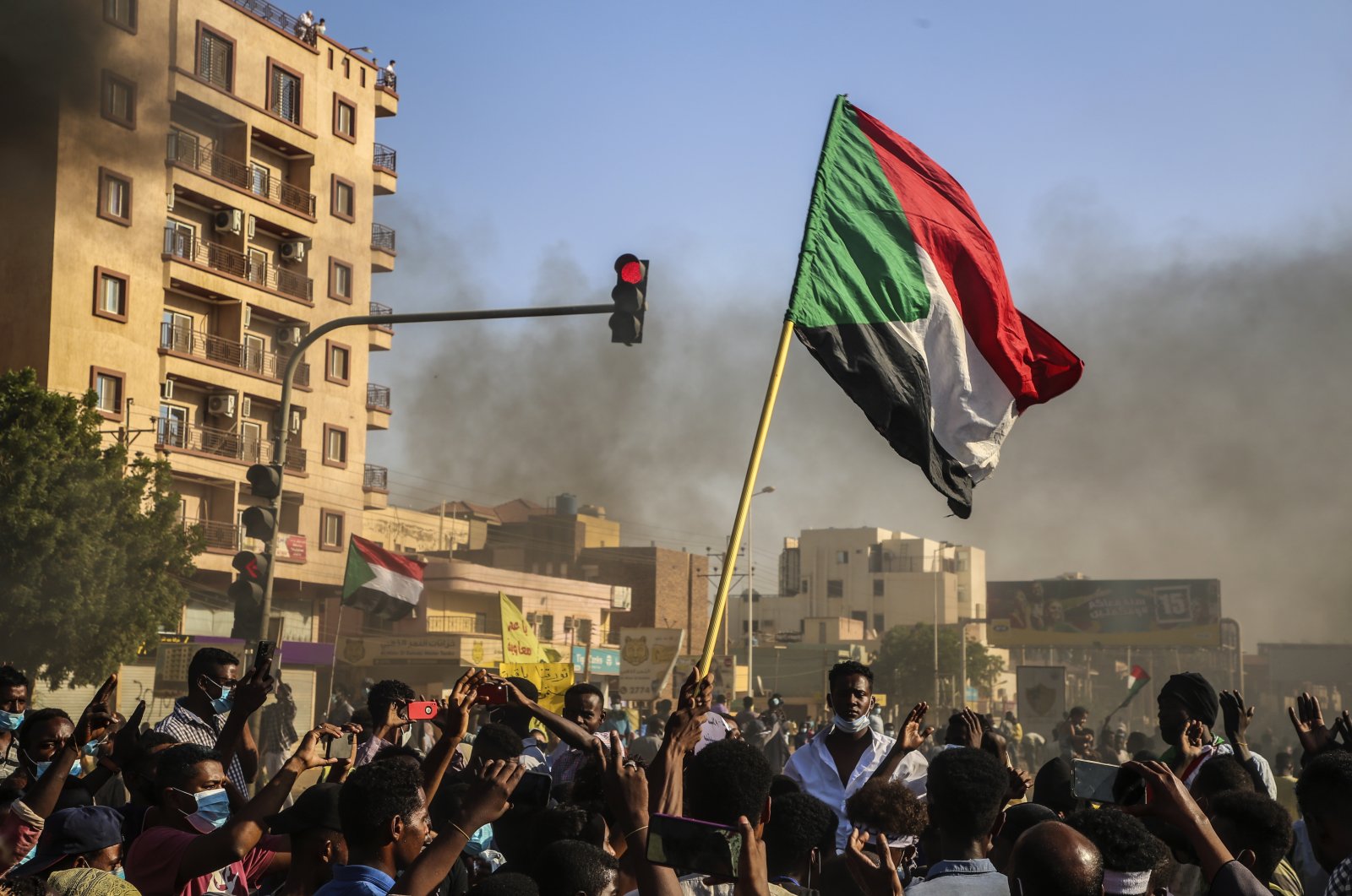Sudanese people march during a protest against the military coup in Khartoum, Sudan, Nov. 13, 2021. (EPA Photo)