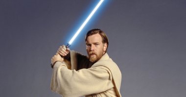 A still shot shows Ewan McGregor as Obi-Wan Kenobi.