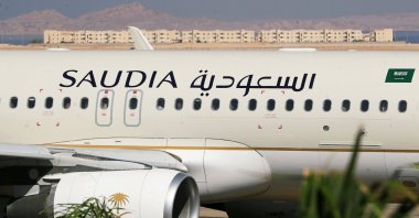 Saudi Arabian Airlines plane, is seen at the airport of the Red Sea resort of Sharm el-Sheikh, Egypt, Aug.9, 2021. (Reuters File Photo)