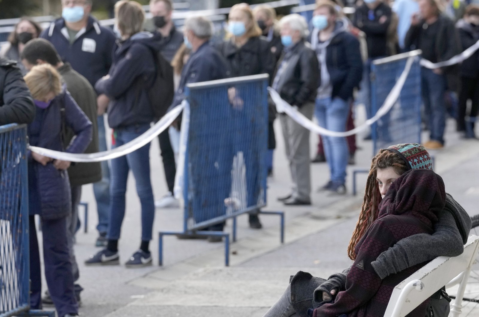 People wait in line to get vaccinated against COVID-19 in Zagreb, Croatia, Nov. 4, 2021. (AP File Photo)